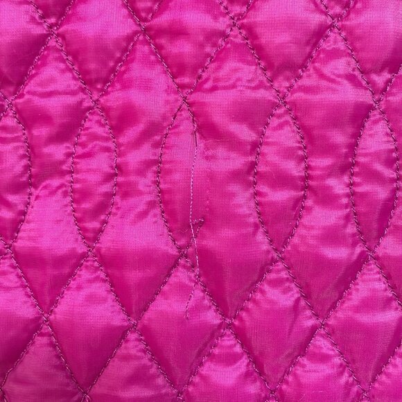 Lands' End Puffer Jacket Full Zip Hot Pink Pockets Size Medium M - Picture 13 of 16